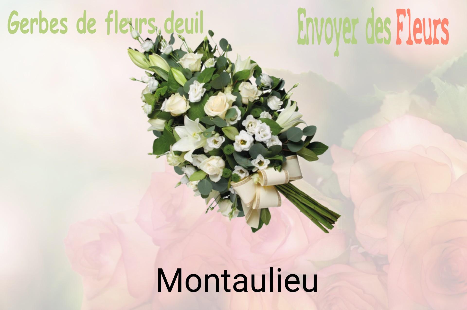 Gerbe de fleurs de deuil livrée à Montaulieu